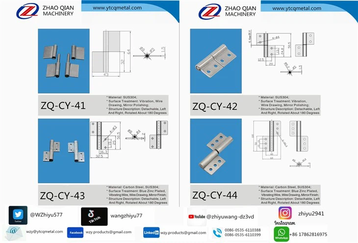 Die-cast Carbon Steel Inline Detachable Lifting Industrial Hinge